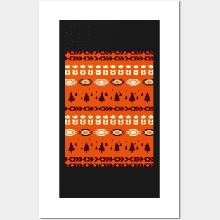 Holiday pattern with Christmas trees Posters and Art